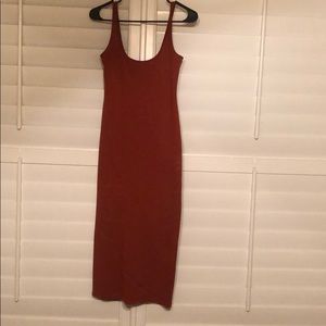 Red Orange Body Con Dress
